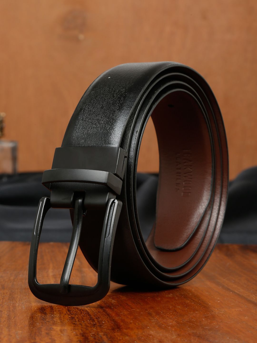 Teakwood Leathers Men Leather Reversible Formal Belt