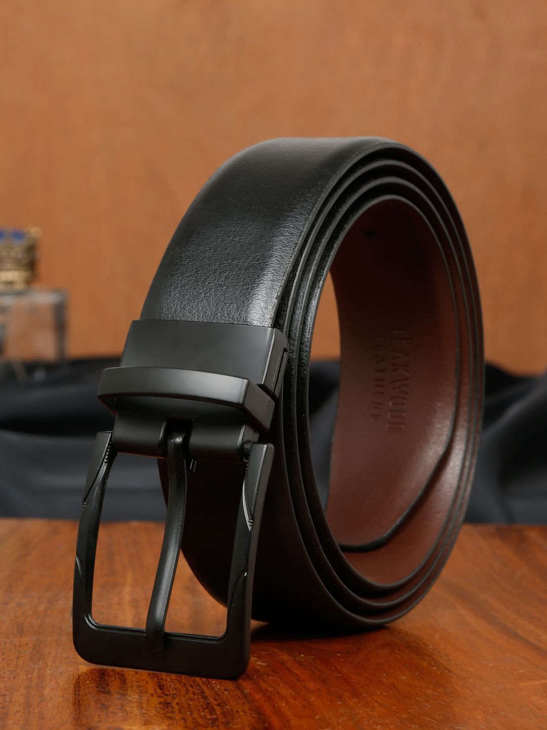 Tali Pinggang Formal Boleh Balik Kulit Kayu Jati Lelaki