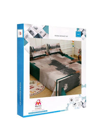 Myntra Elegant Homes Coklat & Hijau Geometrik 300 TC Cadar Katil King dengan 2 Sarung Bantal