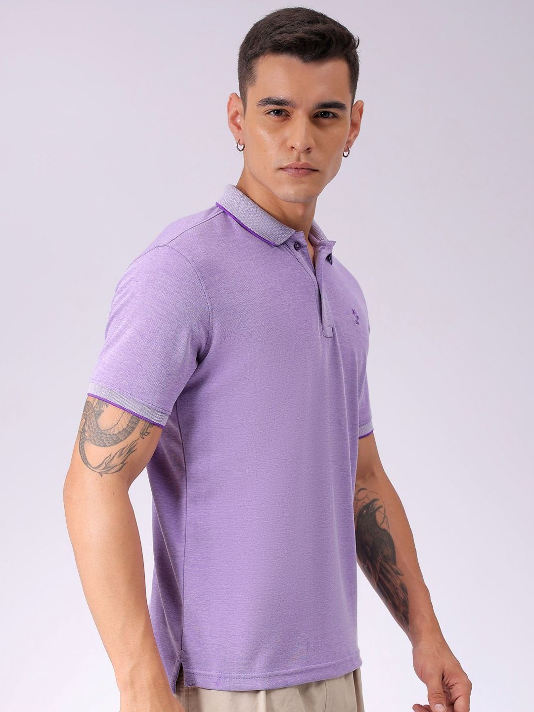 The Indian Garage Co Men Solid Polo Collar T-shirt