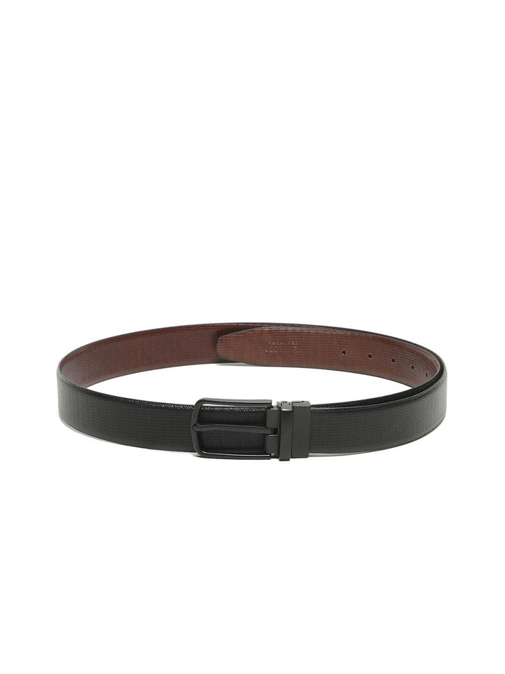 Teakwood Leathers Men Textured Leather Reversible Formal Belt