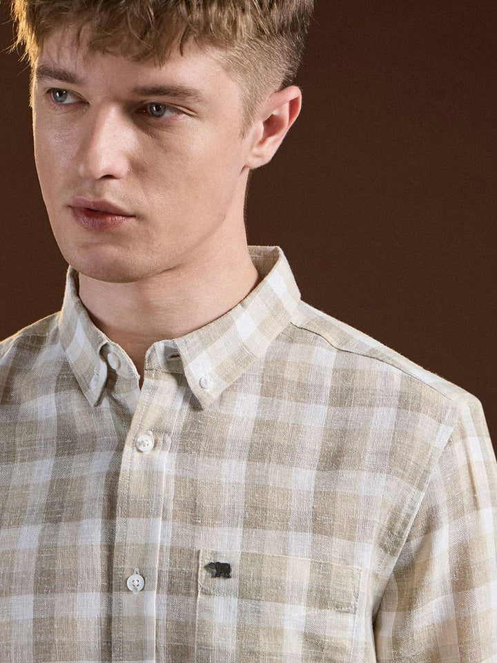 THE BEAR HOUSE Men Slim Fit Opaque Checked Casual Shirt