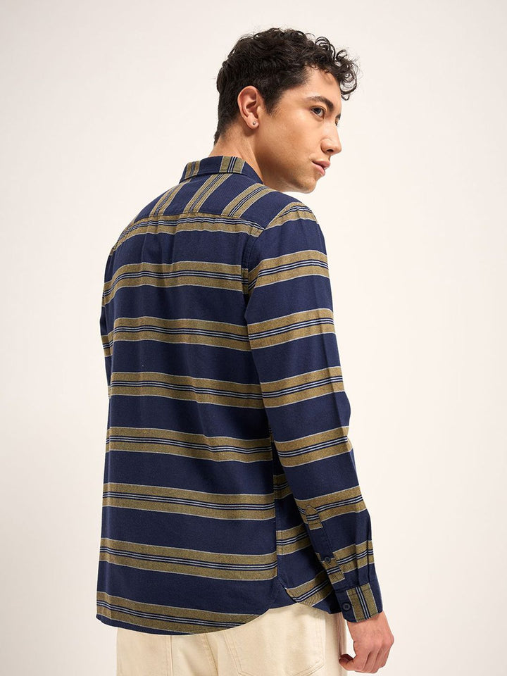 THE BEAR HOUSE Men Slim Fit Striped Casual Shirt