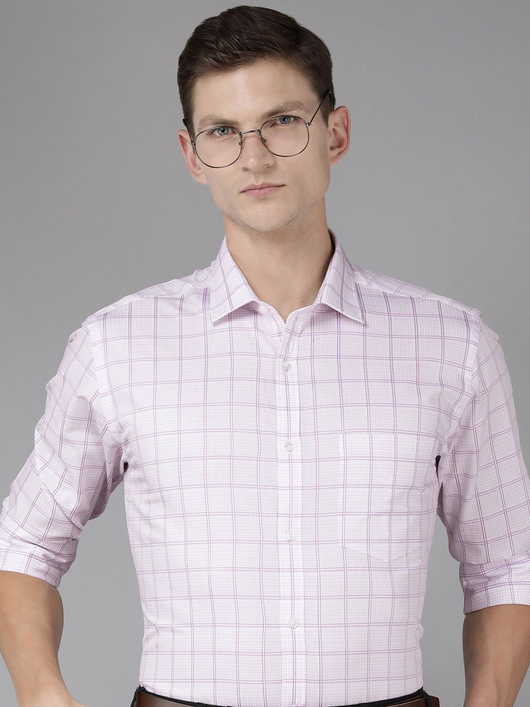 Park Avenue Men Pure Cotton Slim Fit Checked Formal Shirt