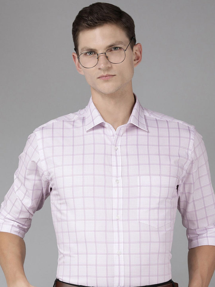 Park Avenue Men Pure Cotton Slim Fit Checked Formal Shirt