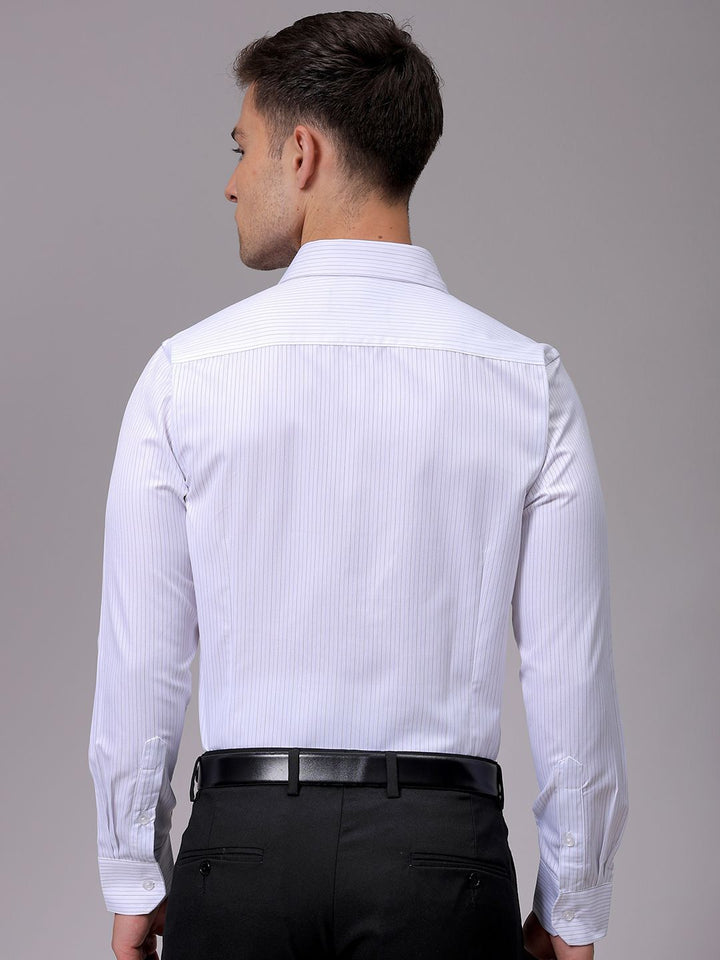 The Indian Garage Co. X Luxe Men Slim Fit Multi Stripes Opaque Striped Formal Shirt