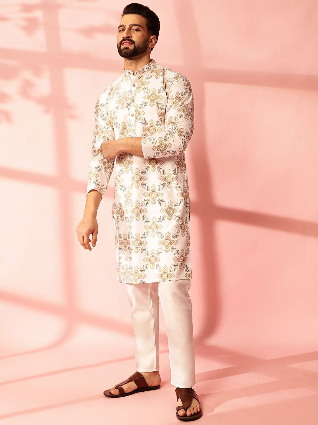 Anouk Men Ethnic Motifs Printed Regular Kurta with Pyjamas