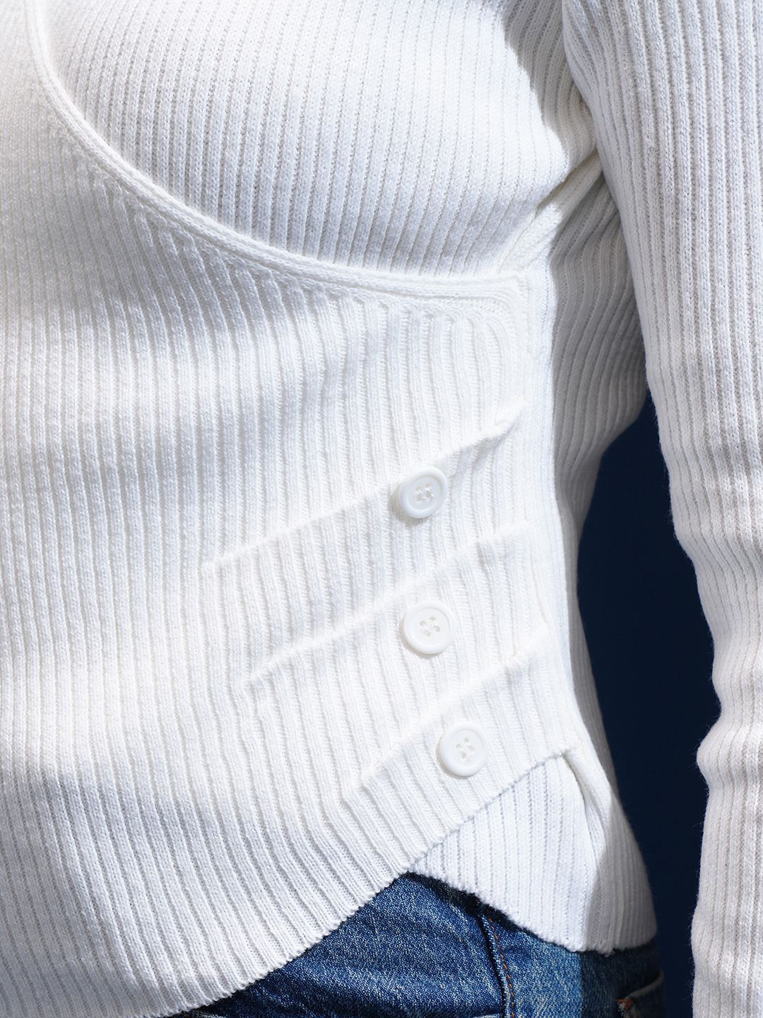 Tokyo Talkies Women Ribbed Choker Neck Pullover