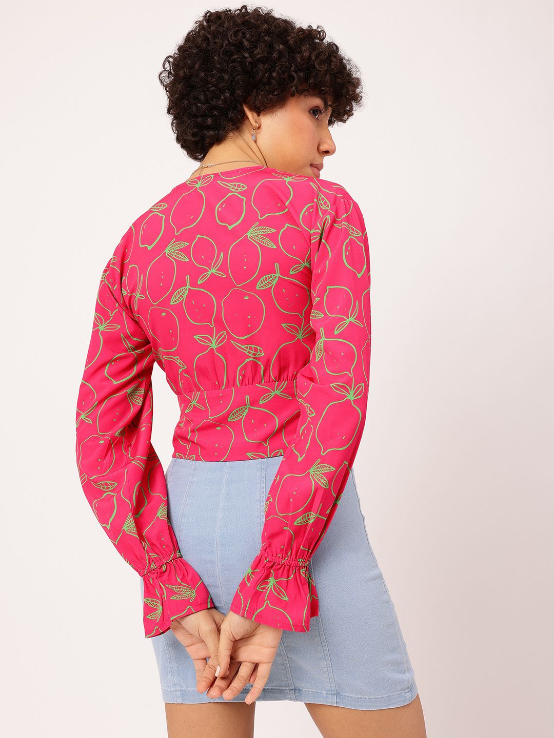 DressBerry Edgy Elegance Printed Shirt Style Top