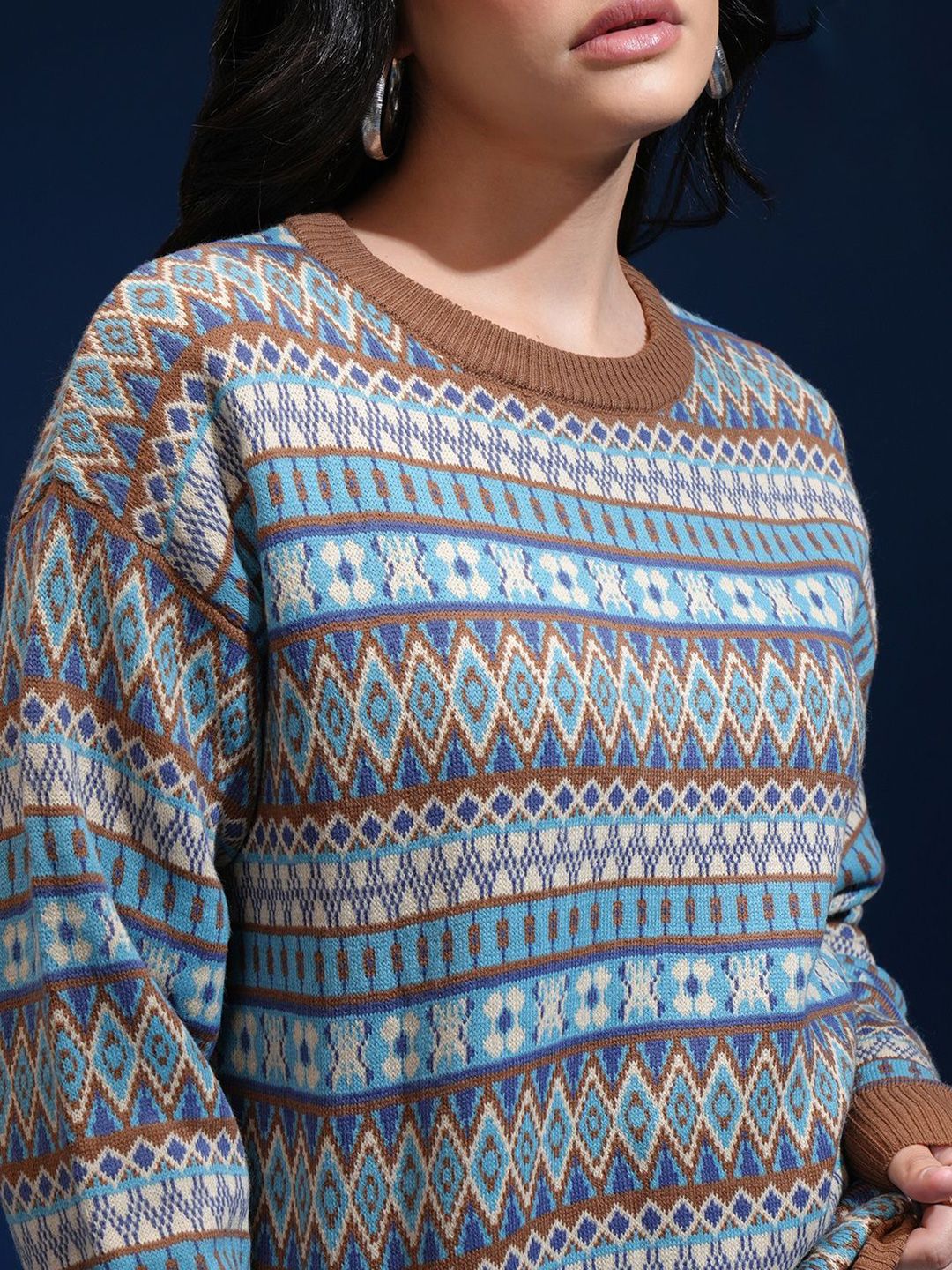 Tokyo Talkies Women Argyle Pullover Sweaters