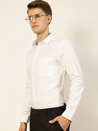 Thomas Scott Men Smart Cutaway Collar Solid Cotton Formal Shirt