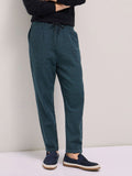 THE BEAR HOUSE Men Textured Tapered Fit Pleated Chinos Trousers