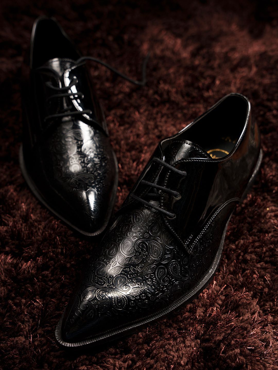 MONKSTORY Men Textured Lace-Up Derbys