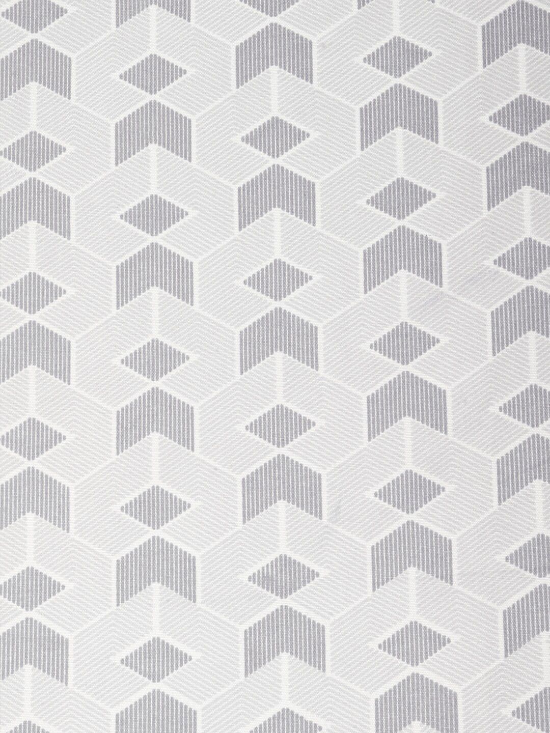 KLOTTHE Grey Geometric Printed Flat 300 TC King Bedsheet with 2 Pillow Covers-250X220 cm
