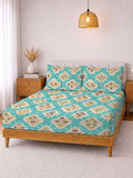 Myntra Elegant Homes Multicoloured Floral 300 TC King Bedsheet with 2 Pillow Covers