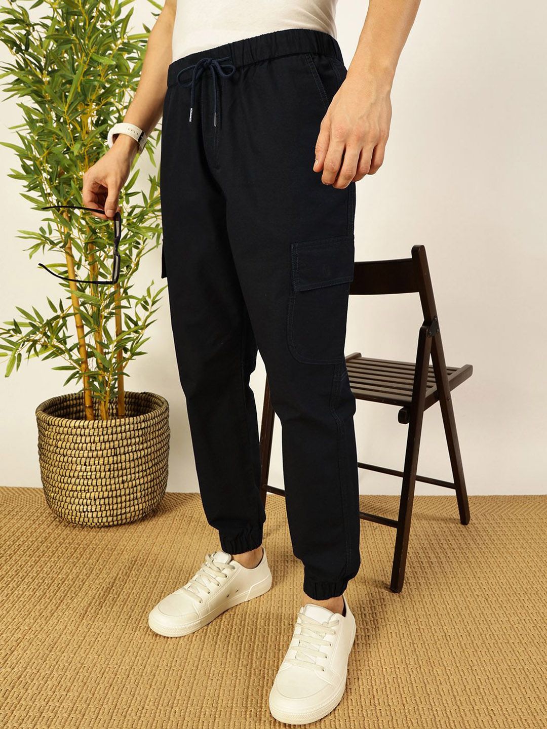 Thomas Scott Men Smart Slim Fit Cargos Trousers