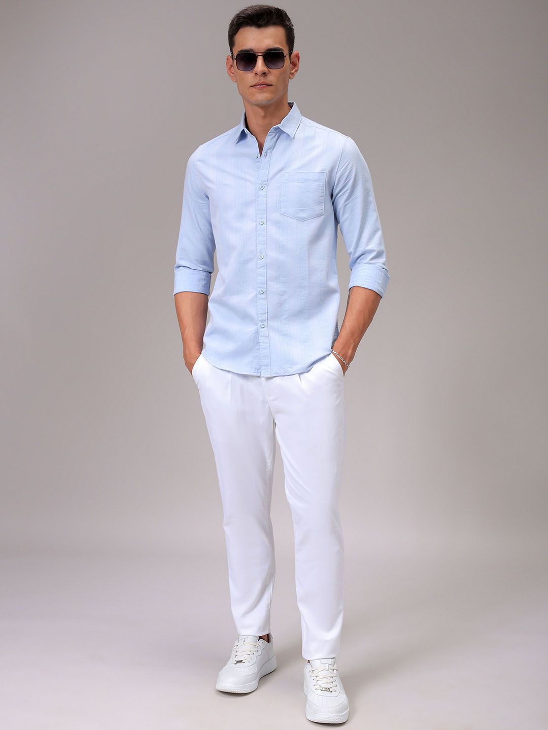 The Indian Garage Co Men Slim Fit Opaque Striped Casual Shirt