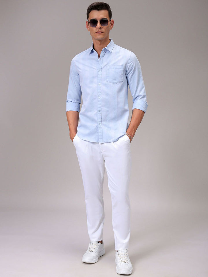 The Indian Garage Co Men Slim Fit Opaque Striped Casual Shirt