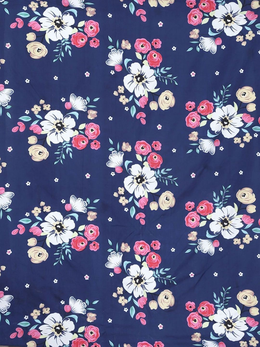 Myntra Elegant Homes Biru & Merah Jambu Bercetak Set Cadar Single 300 TC-2.20 m x 1.50 m