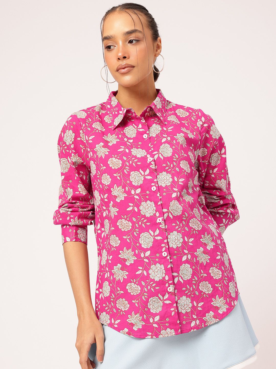 DressBerry Pattern Play Floral Print Shirt