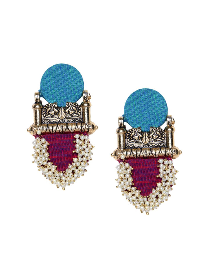 Anouk Gold Plated Cubic Zirconia Studded Contemporary Drop Earrings