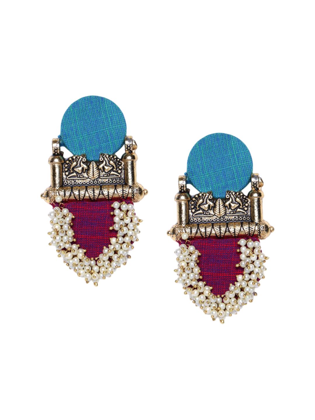 Anouk Gold Plated Cubic Zirconia Studded Contemporary Drop Earrings