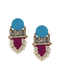 Anouk Gold Plated Cubic Zirconia Studded Contemporary Drop Earrings
