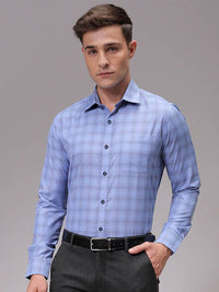 The Indian Garage Co. X Luxe Men Slim Fit Opaque Checked Formal Shirt
