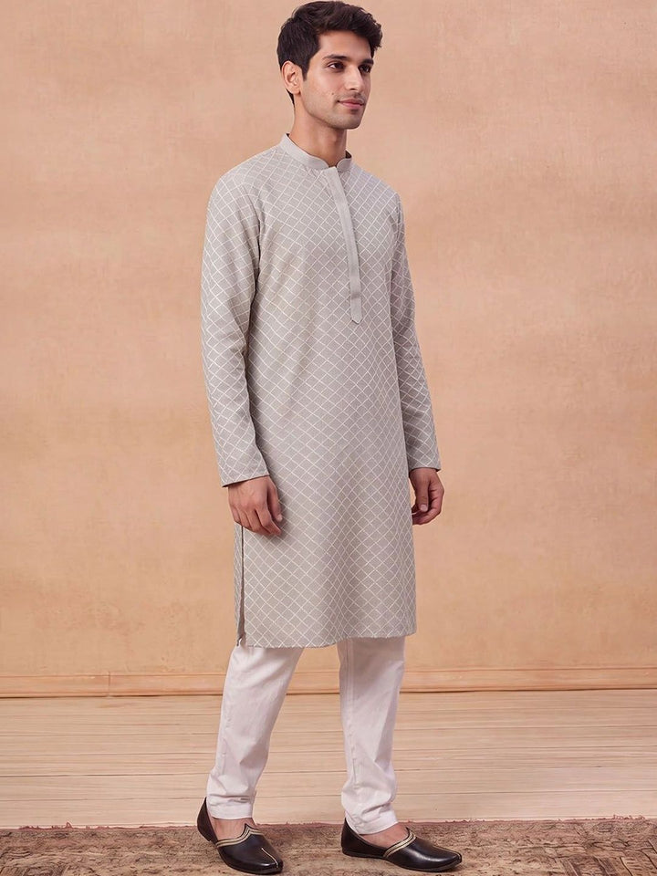 House of Chikankari Men Geometric Printed Kurta