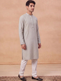 House of Chikankari Men Geometric Printed Kurta