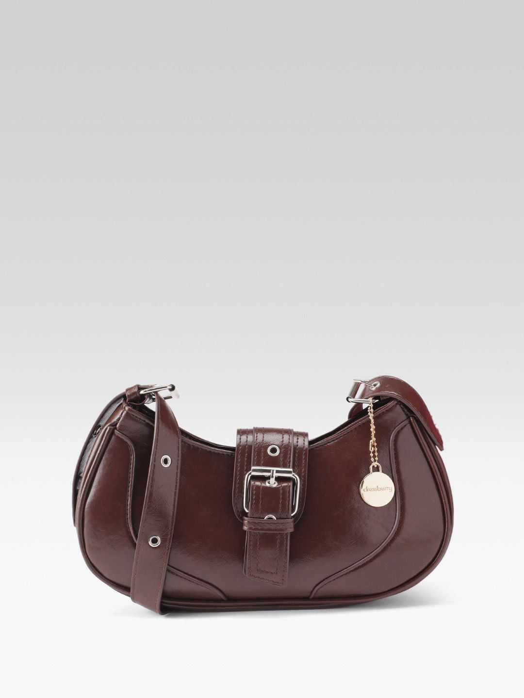 DressBerry Baguette Shoulder Bag  with Buckle Detail
