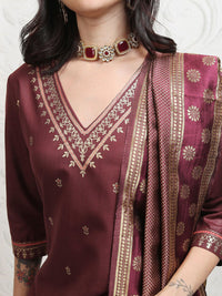Vishudh Women Ethnic Motifs Printed Regular Kurta with Palazzos & With Dupatta