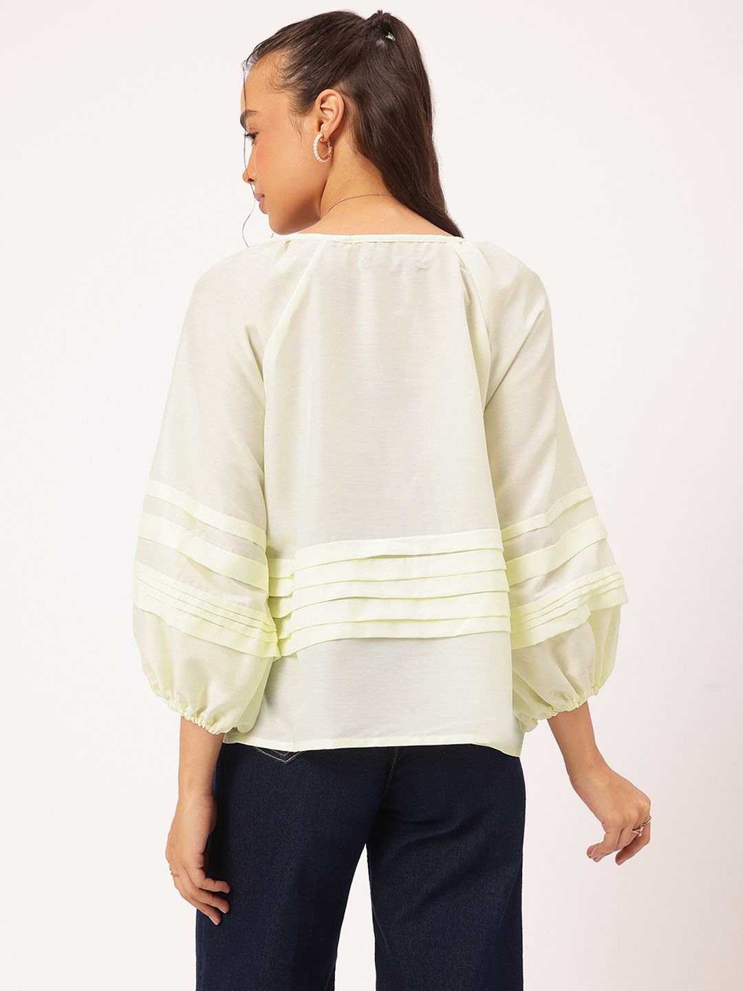 DressBerry Effortless Elegance Pleated A-Line Top