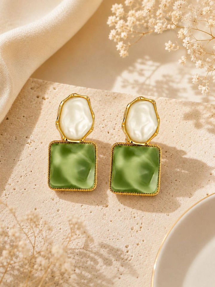 VOGUE PANASH Gold Plated Stone Studded Drop Earrings