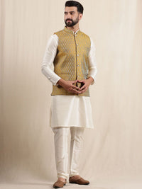 Anouk Men Solid Kurta with Trousers & Nehru Jacket