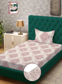 Myntra Elegant Homes Grey & Brown 300 TC Cadar Katil Single dengan 1 Sarung Bantal