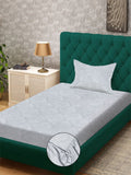 KLOTTHE Grey Floral Printed Dilengkapi 300 TC Single Cadar Halus Dengan Sarung Bantal