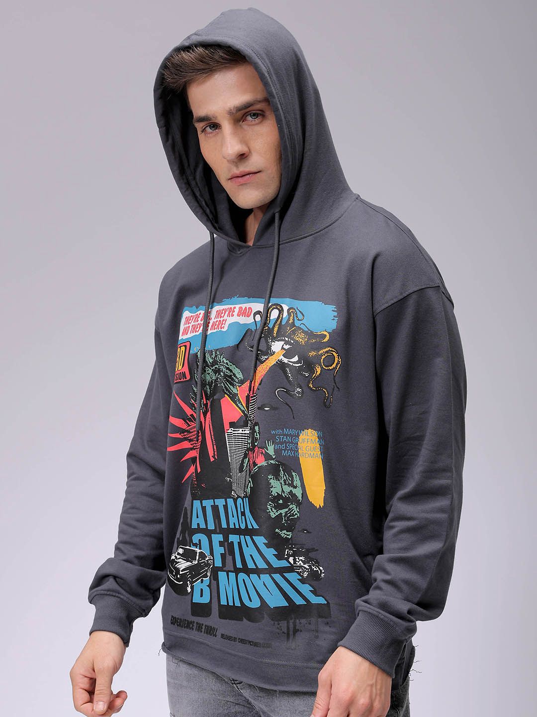 The Indian Garage Co Men Printed Hooded Sweatshirt