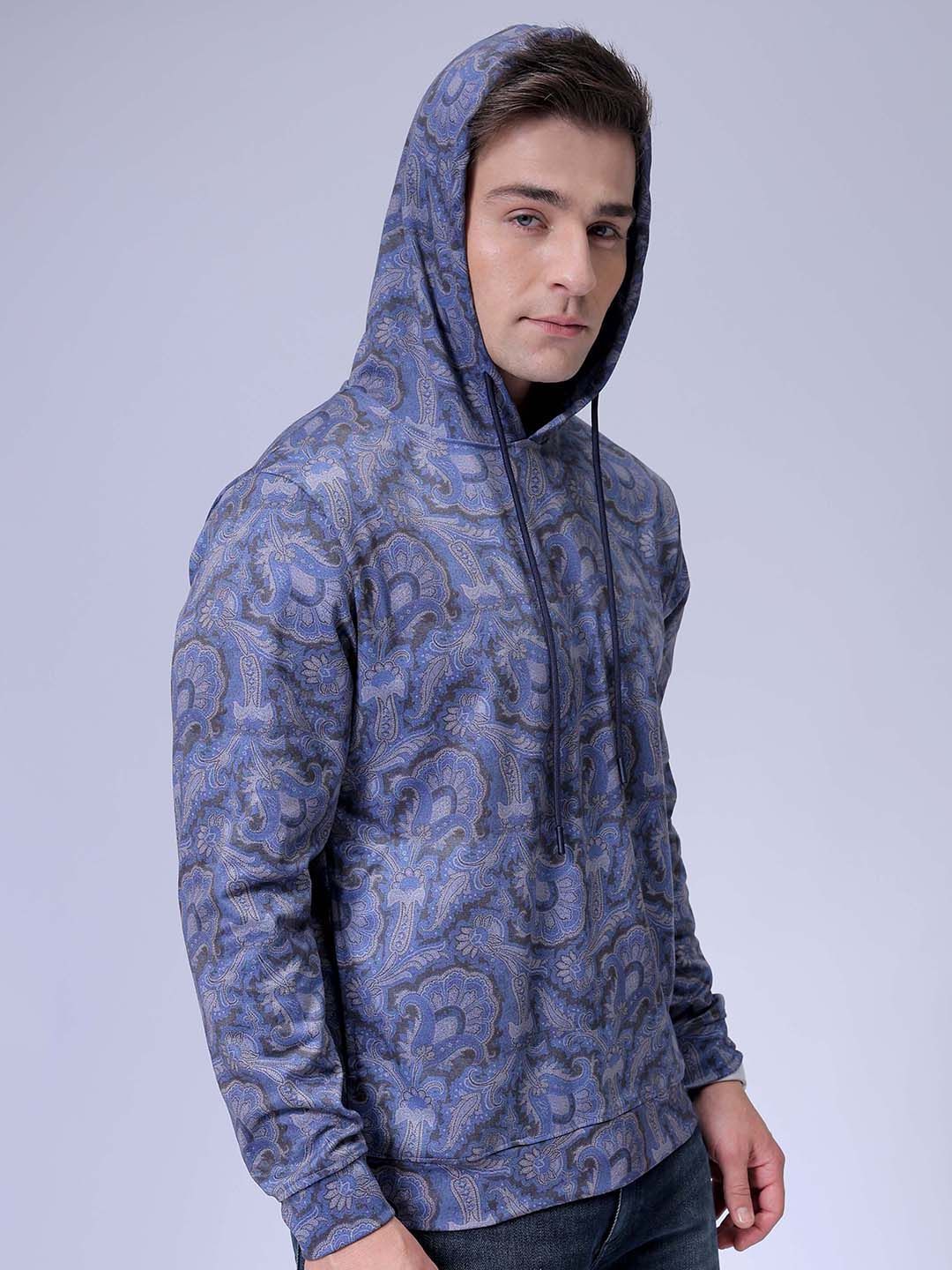 The Indian Garage Co Men Printed Hooded Sweatshirt