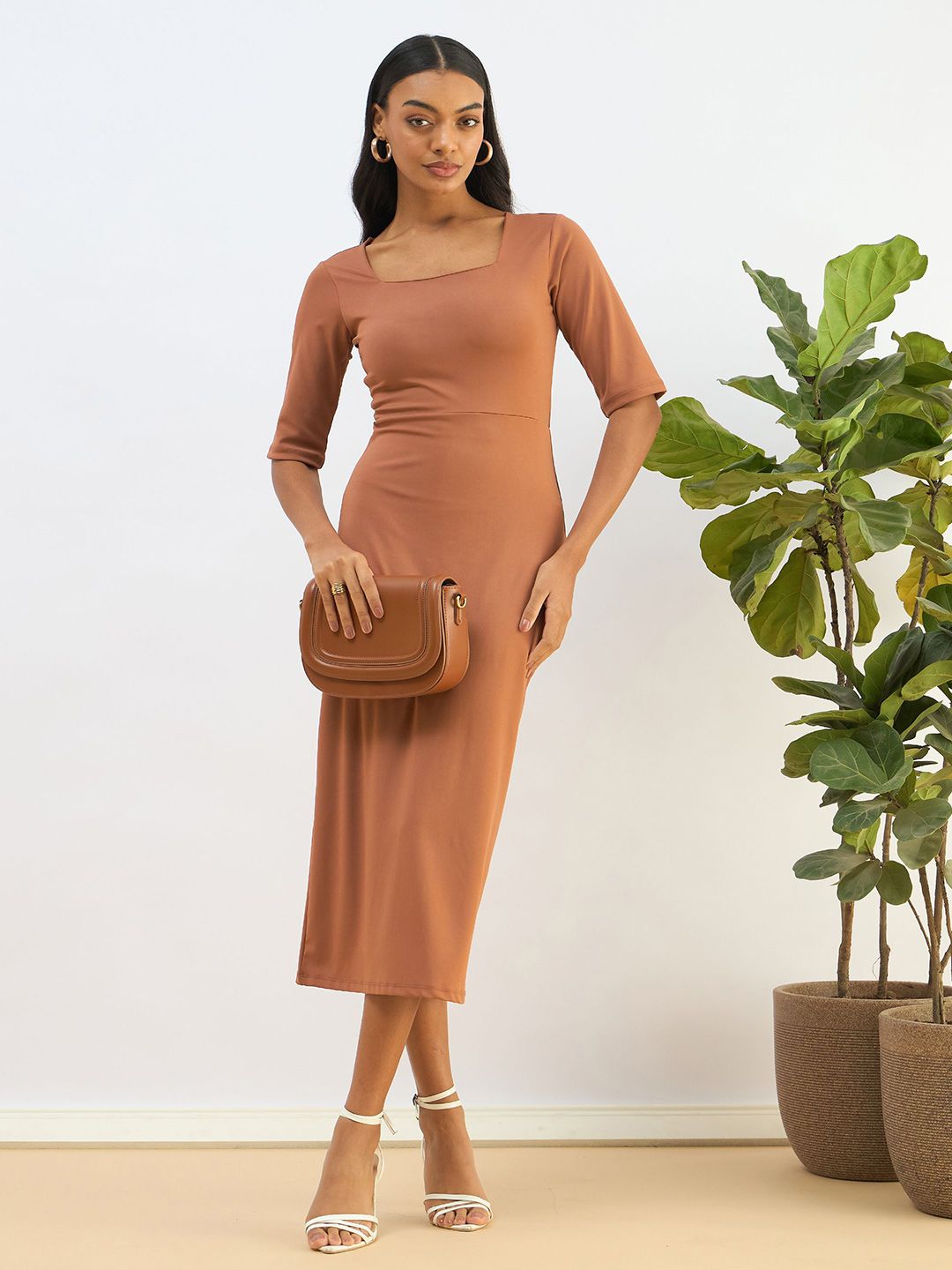 SASSAFRAS BASICS Bodycon Midi Dress
