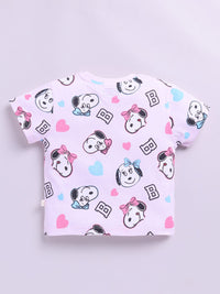 Happy Faces Girls Peanuts Printed Pure Cotton T-shirt
