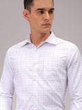 The Indian Garage Co. X Luxe Men Cutaway Collar Checked Slim Fit Formal Shirt