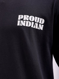 The Indian Garage Co Men Back Printed Boxy Oversized Round Neck T-shirt