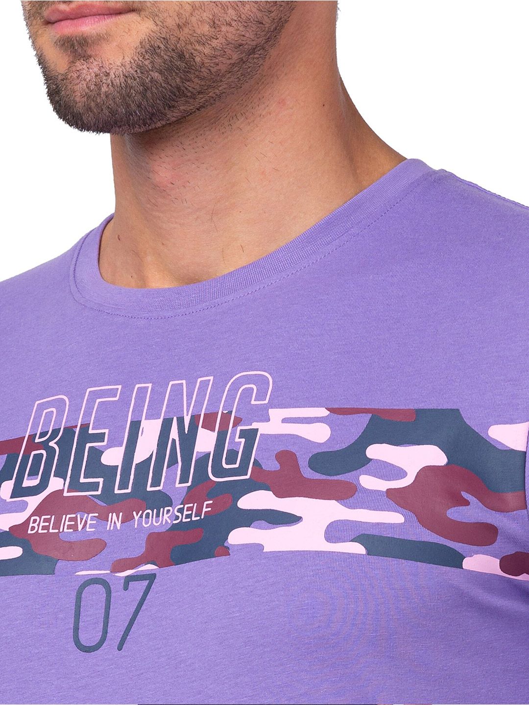 Being Human Typography Printed Round Neck Short Sleeves Pure Cotton T-shirt