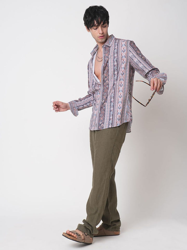 VASTRADO Men Classic Slim Fit Opaque Printed Casual Shirt