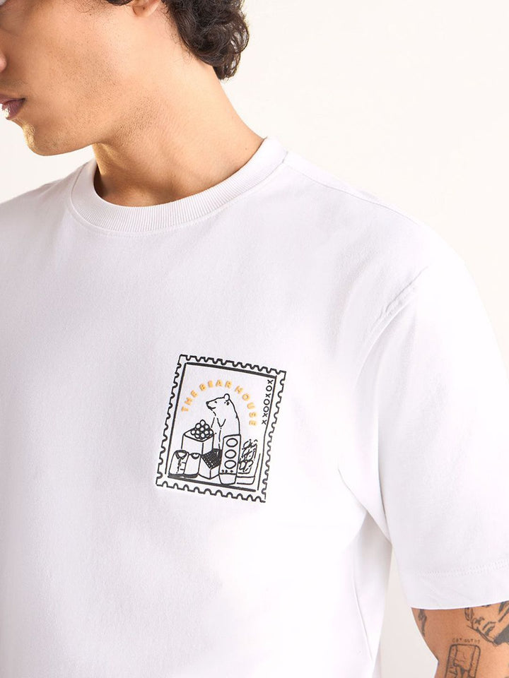 THE BEAR HOUSE Men Printed Drop-Shoulder Sleeves T-shirt