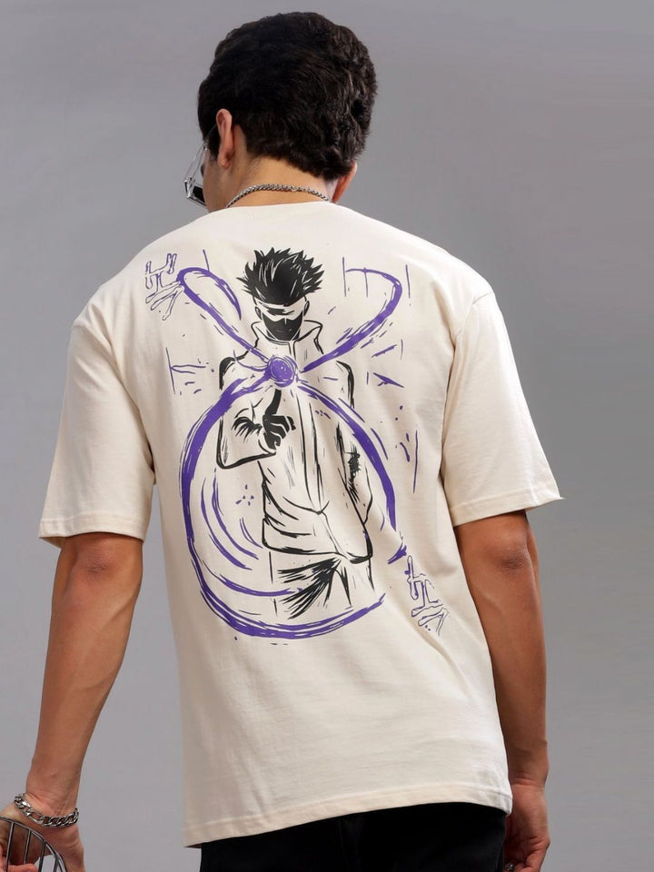 ADRO Anime Printed Round Neck Cotton Oversized T-shirt