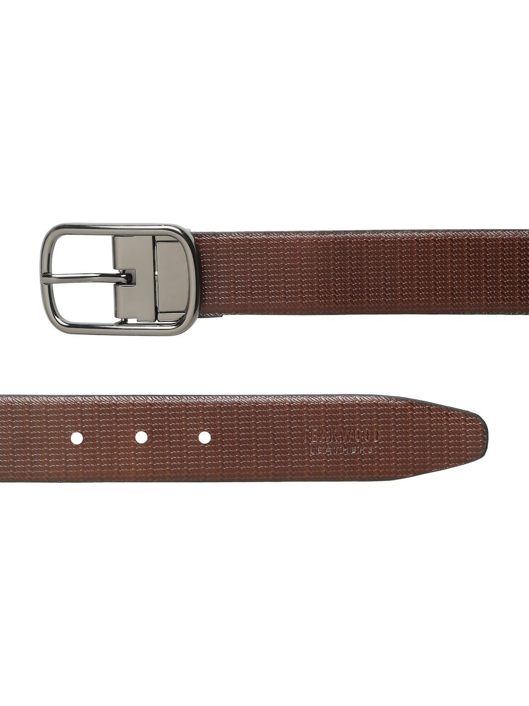 Teakwood Leathers Men Textured Leather Reversible Formal Belt