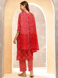 Anouk Women Ethnic Motifs Printed Regular Gotta Patti Pure Cotton Kurta with Trousers & With Dupatta