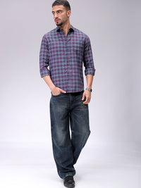 The Indian Garage Co Men Slim Fit Opaque Checked Casual Shirt